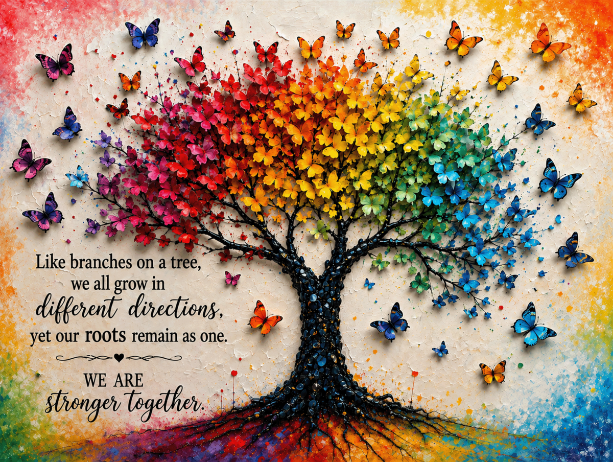 Like Branches On A Tree Metal Sign – Family Unity Gift Includes Stand