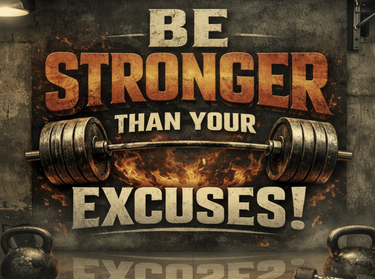 Be Stronger Than Your Excuses Metal Sign | Motivational Gym Wall Art | 200x150mm