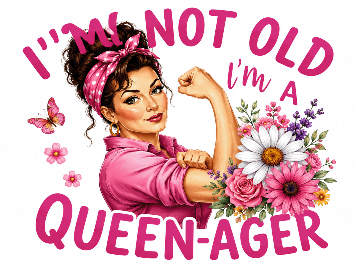 I’m Not Old I’m A Queen-Ager Metal Sign – Funny Gift Includes Stand