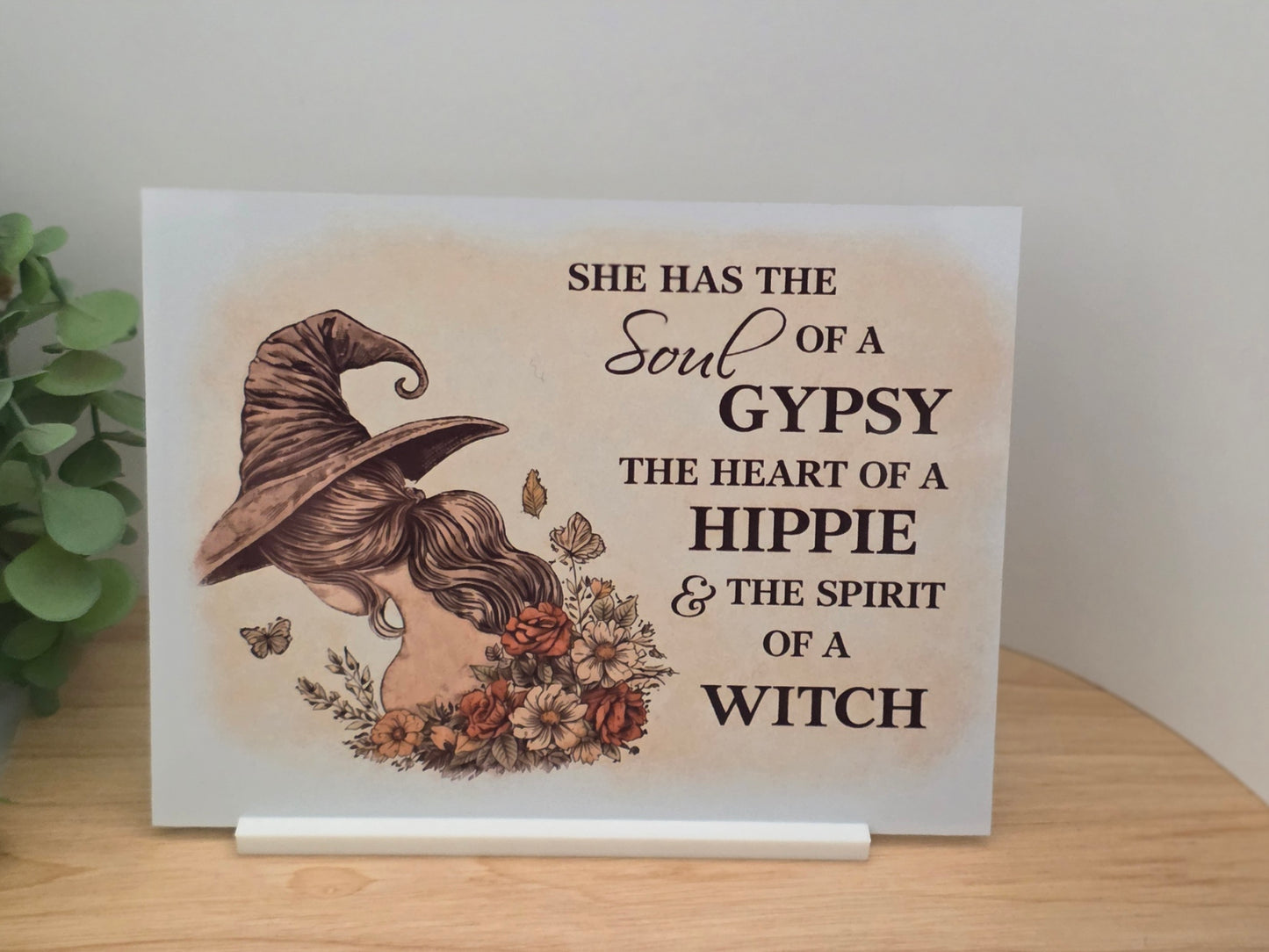Soul of a Gypsy Heart of a Hippie Spirit of a Witch Sign | Rustic Boho Witch Decor Plaque
