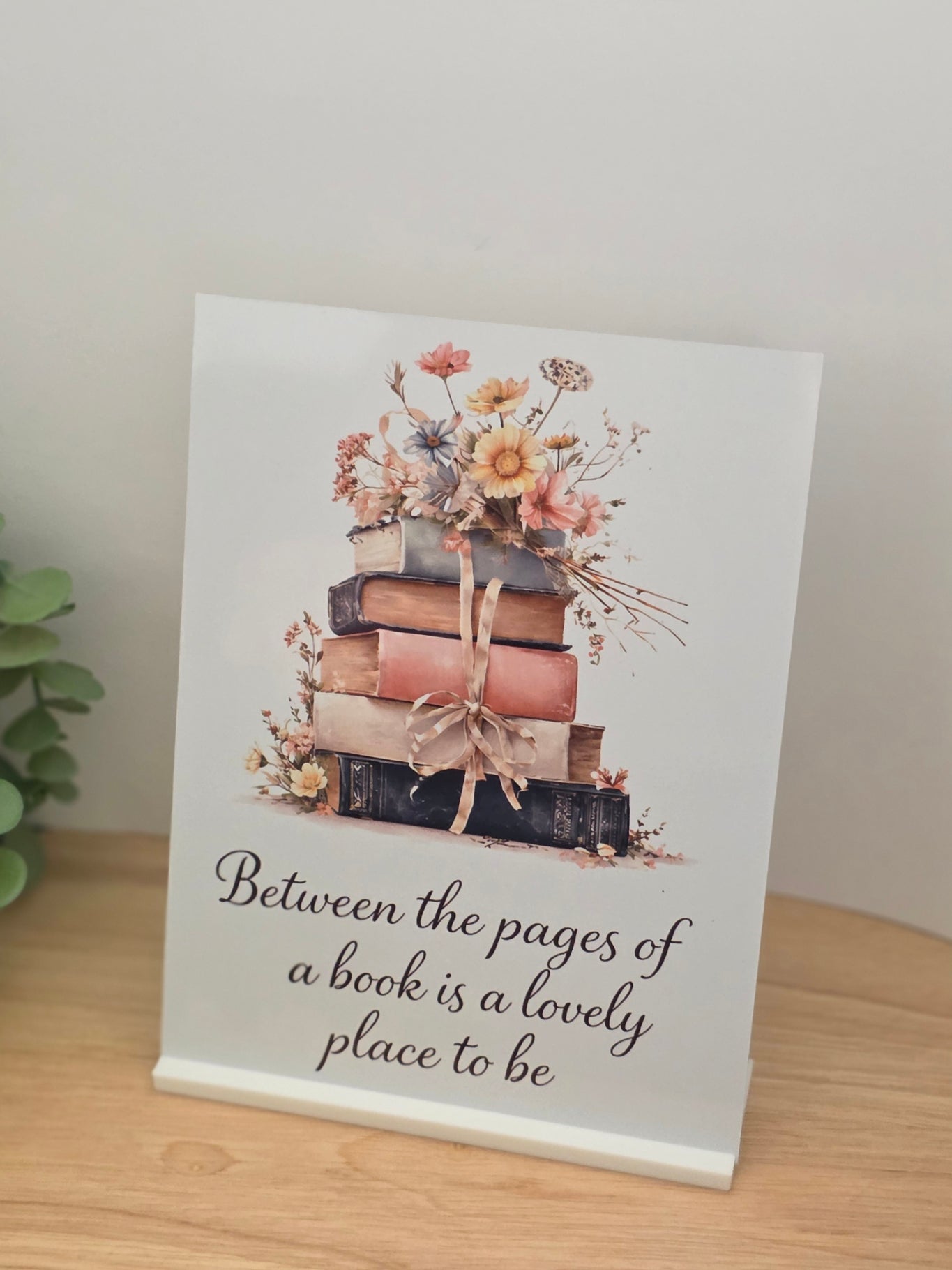Book Lover Sign – Between The Pages Quote Plaque | Reading Gift | Bookworm Decor