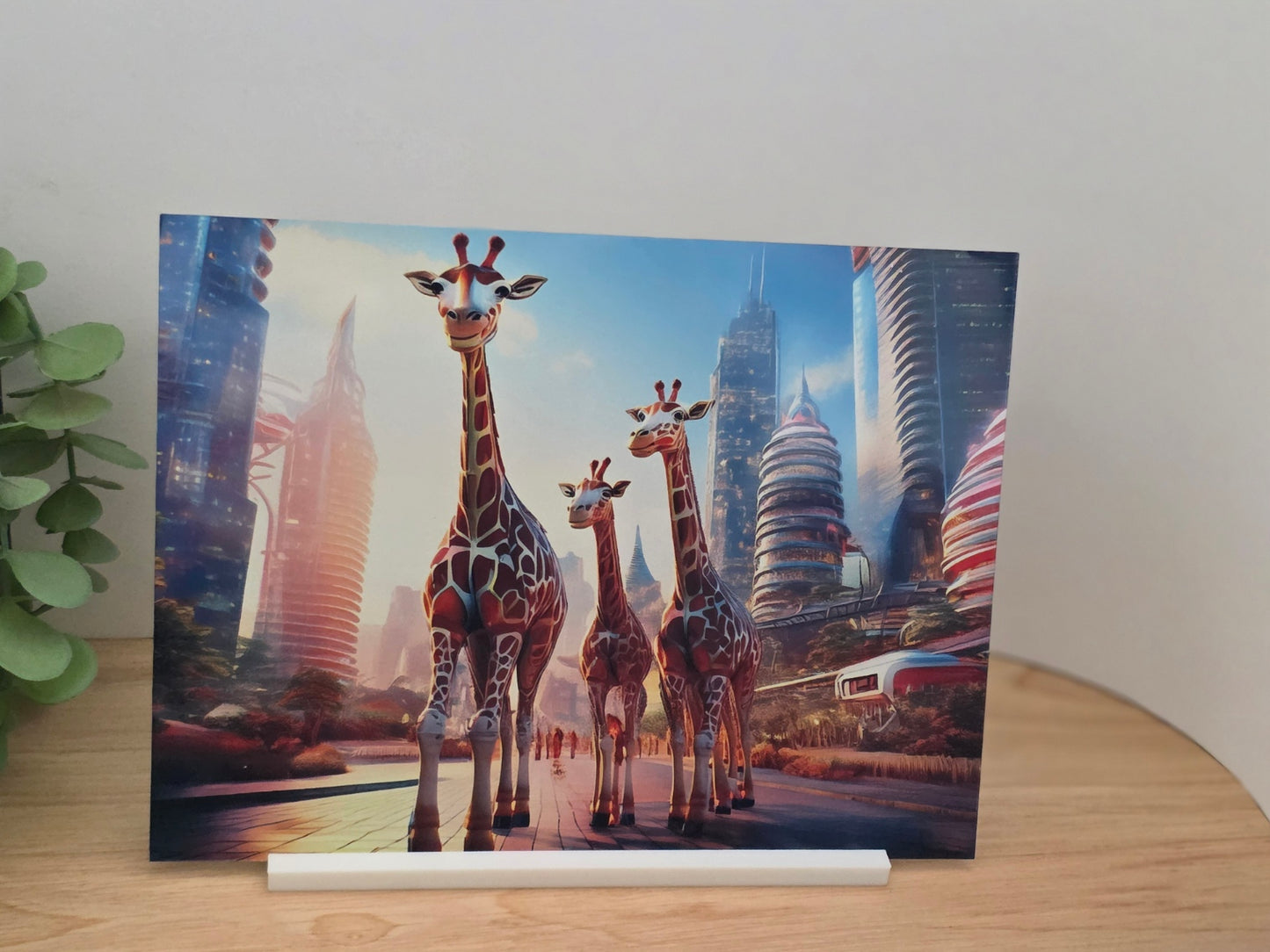 Giraffe  Art Sign | Modern Animal Decor | Nursery Art | Safari Theme | Colourful Kids Room Sign