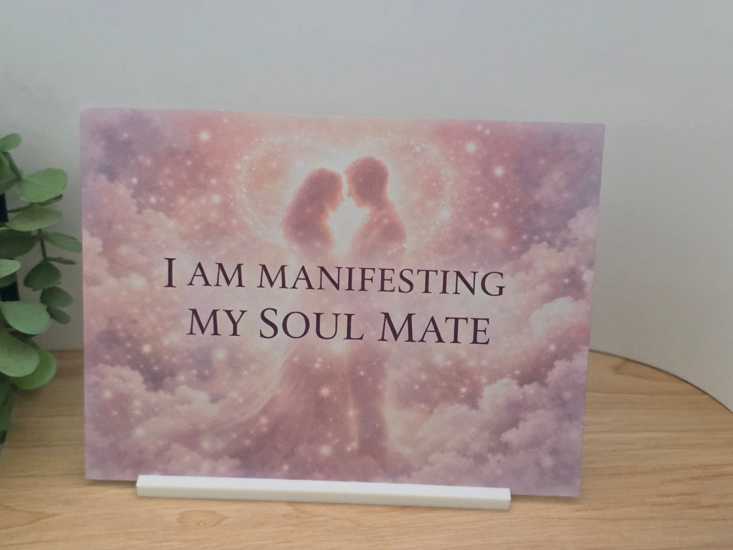 Manifesting Soulmate Sign – Romantic Affirmation Plaque – Spiritual Love Gift – Celestial Couple Wall Art – Wedding/Anniversary Decor