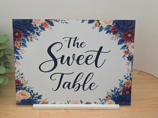 Sweet Table Sign – Wedding Dessert Table Sign – Candy Bar Sign – Floral Wedding Decor – Reception Table Sign