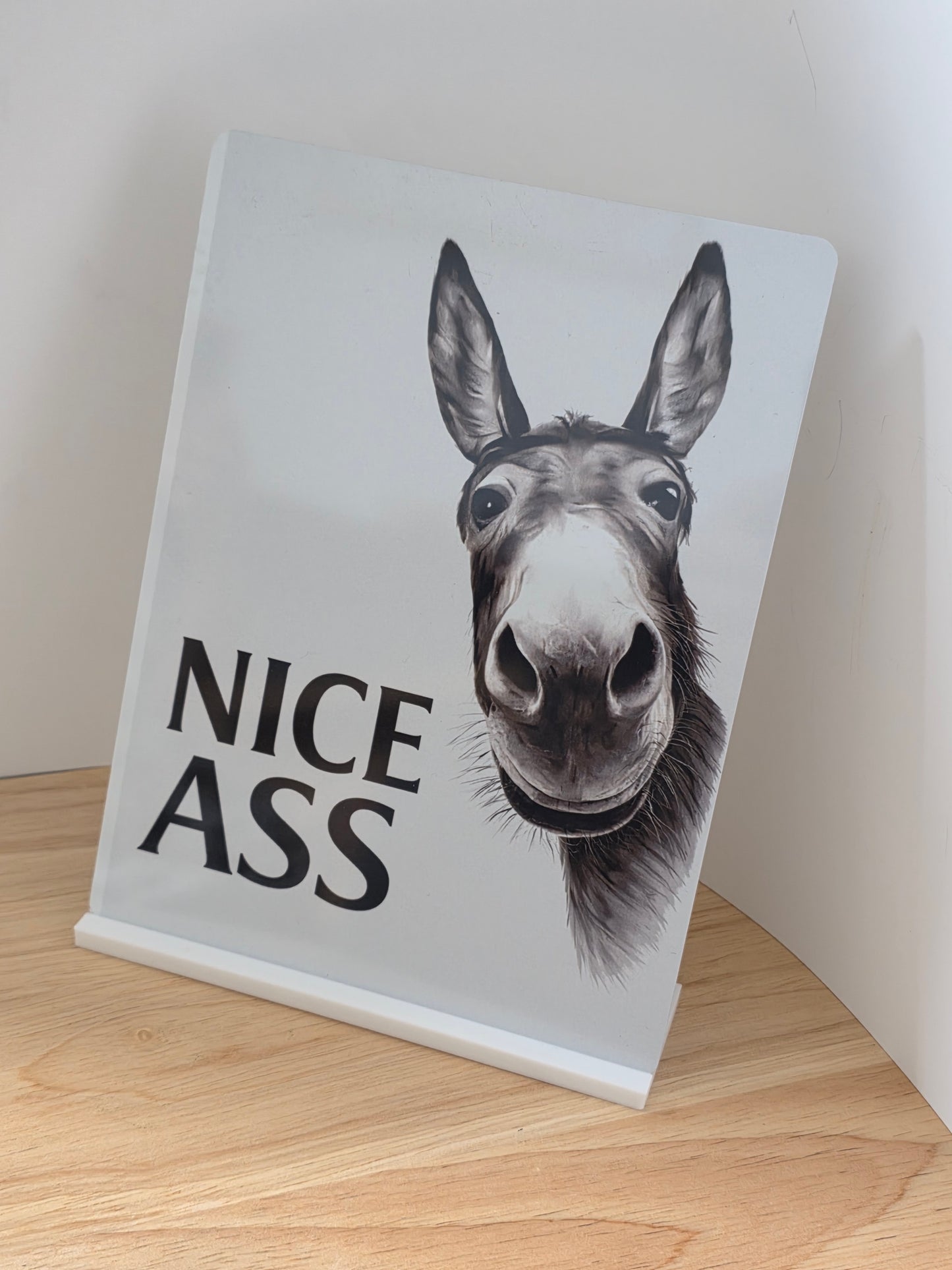 Funny Donkey Sign – Nice Ass Animal Joke Sign | Humorous Home Decor