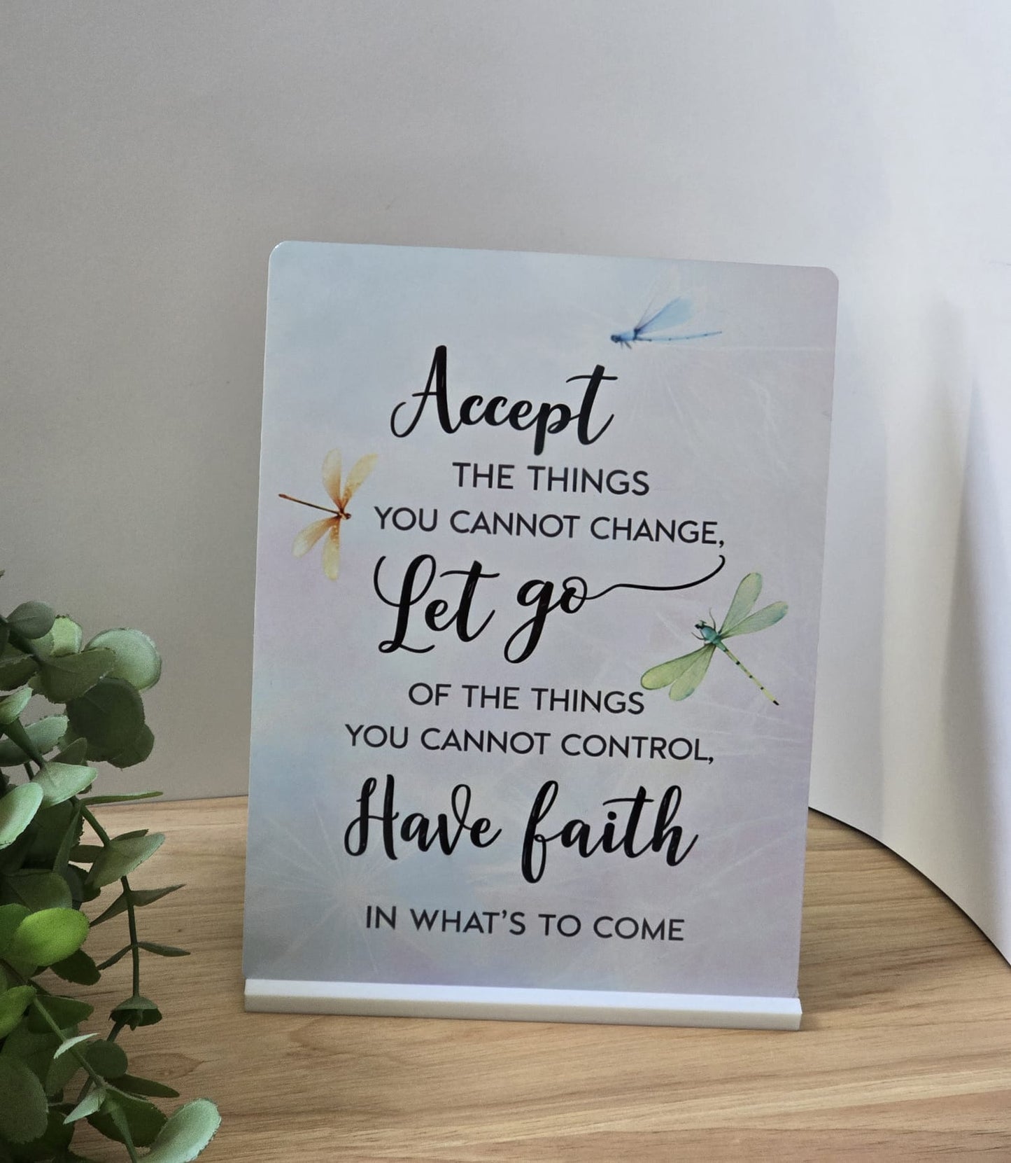 Inspirational Quote Metal Sign – Accept, Let Go, Have Faith