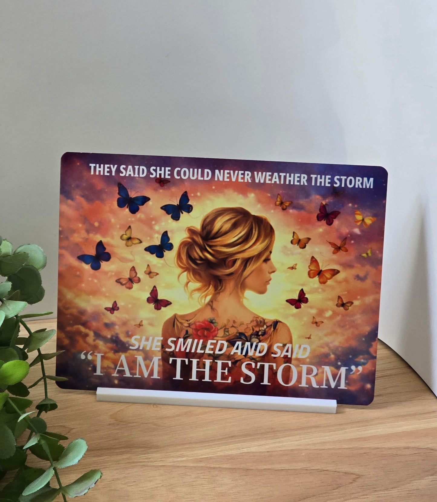 I Am The Storm Metal Sign – Empowering Inspirational Quote Wall Art