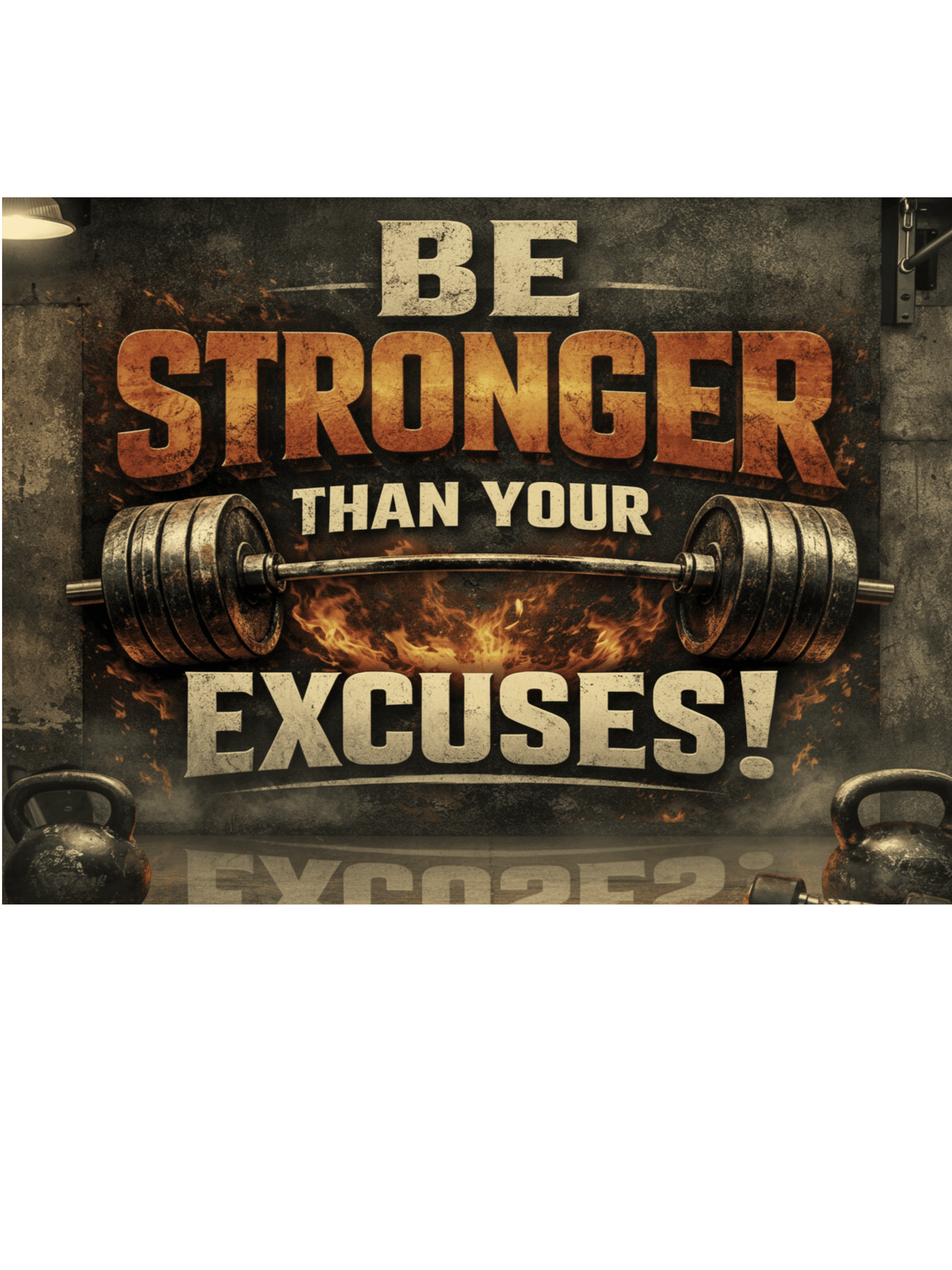 Gym Motivation Sign – Be Stronger Than Your Excuses | Fitness Wall Art
