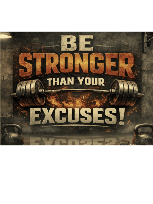 Gym Motivation Sign – Be Stronger Than Your Excuses | Fitness Wall Art