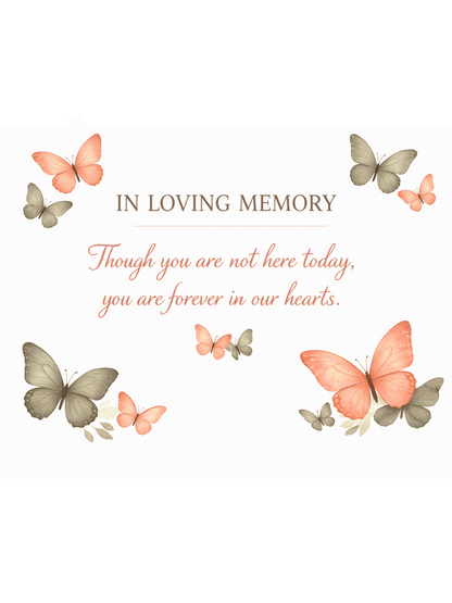 In Loving Memory Sign – Butterfly Remembrance Plaque | Sympathy Memorial Gift