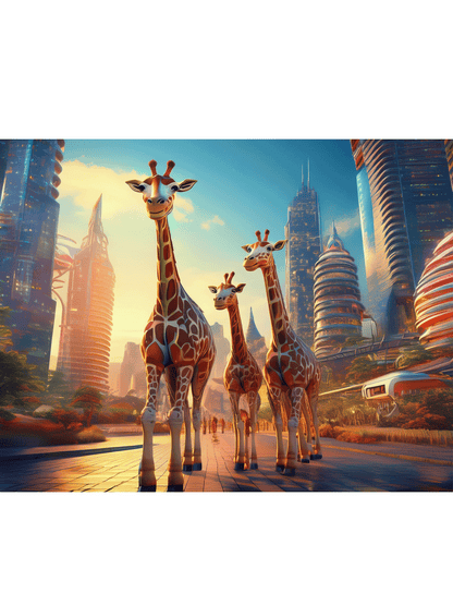 Giraffe  Art Sign | Modern Animal Decor | Nursery Art | Safari Theme | Colourful Kids Room Sign