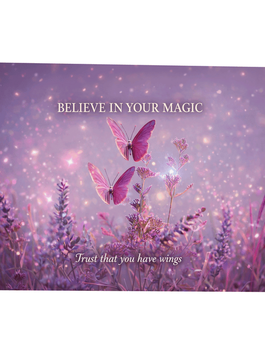 Believe In Your Magic Metal Sign – Butterfly Inspirational Wall Art – Positive Affirmation Decor – 200x150mm