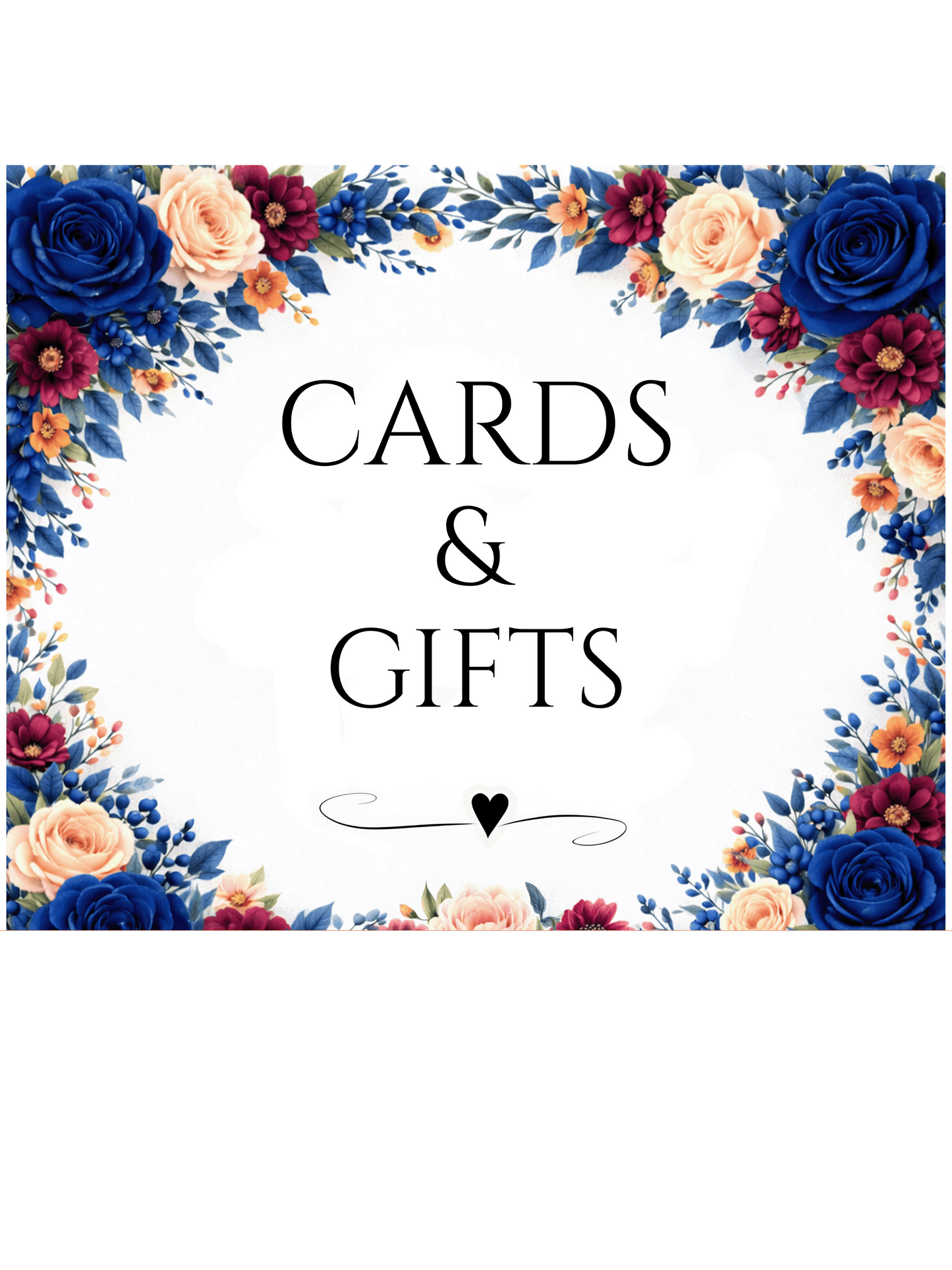 Cards & Gifts Sign – Wedding Cards Sign – Gift Table Sign – Wedding Reception Decor – Floral Wedding Sign