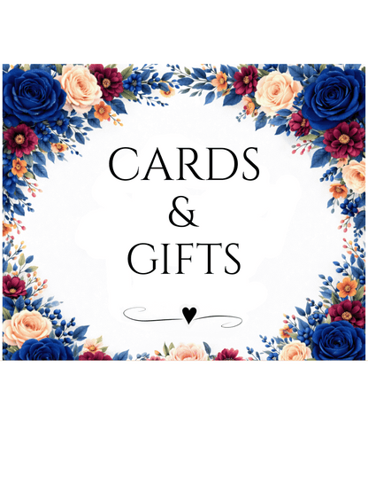 Cards & Gifts Sign – Wedding Cards Sign – Gift Table Sign – Wedding Reception Decor – Floral Wedding Sign