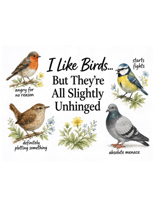 Funny Bird Metal Sign – I Like Birds But They’re All Slightly Unhinged