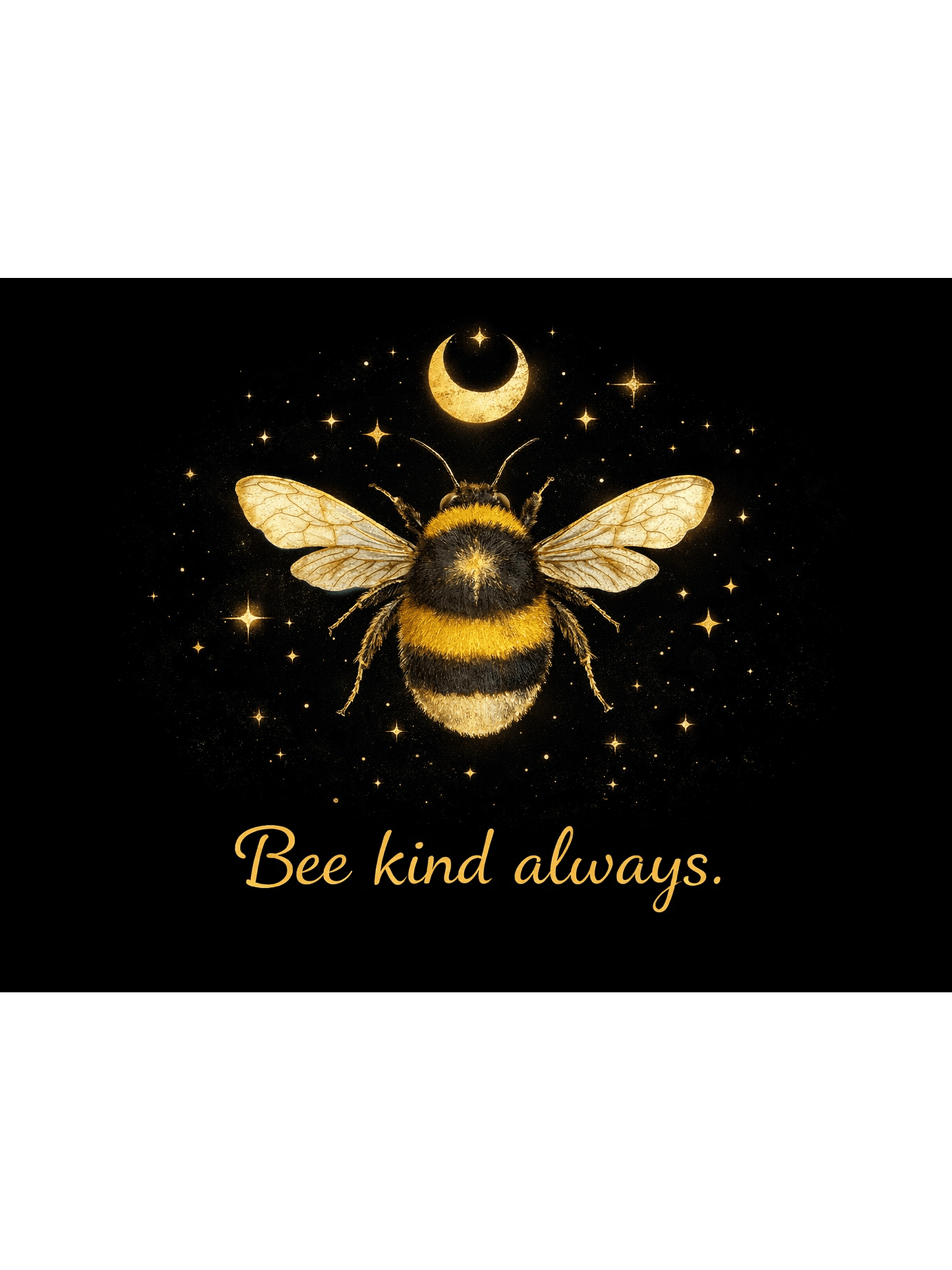 Bee Kind Always Sign – Bumblebee Moon Quote Plaque | Minimalist Nature Decor