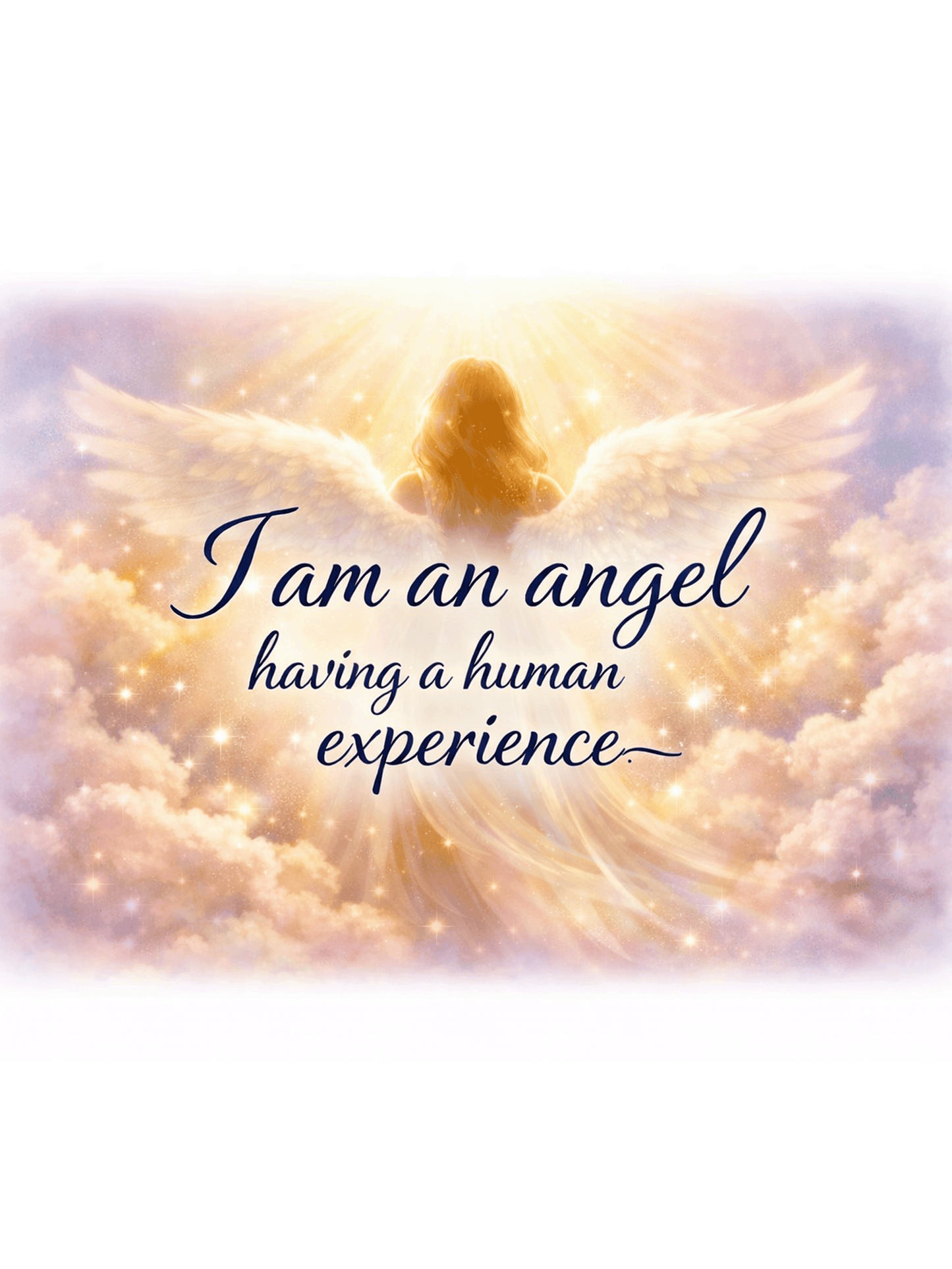 Angel Quote Sign – I Am an Angel Having a Human Experience | Spiritual Decor | Guardian Angel Gift | Comfort Sign