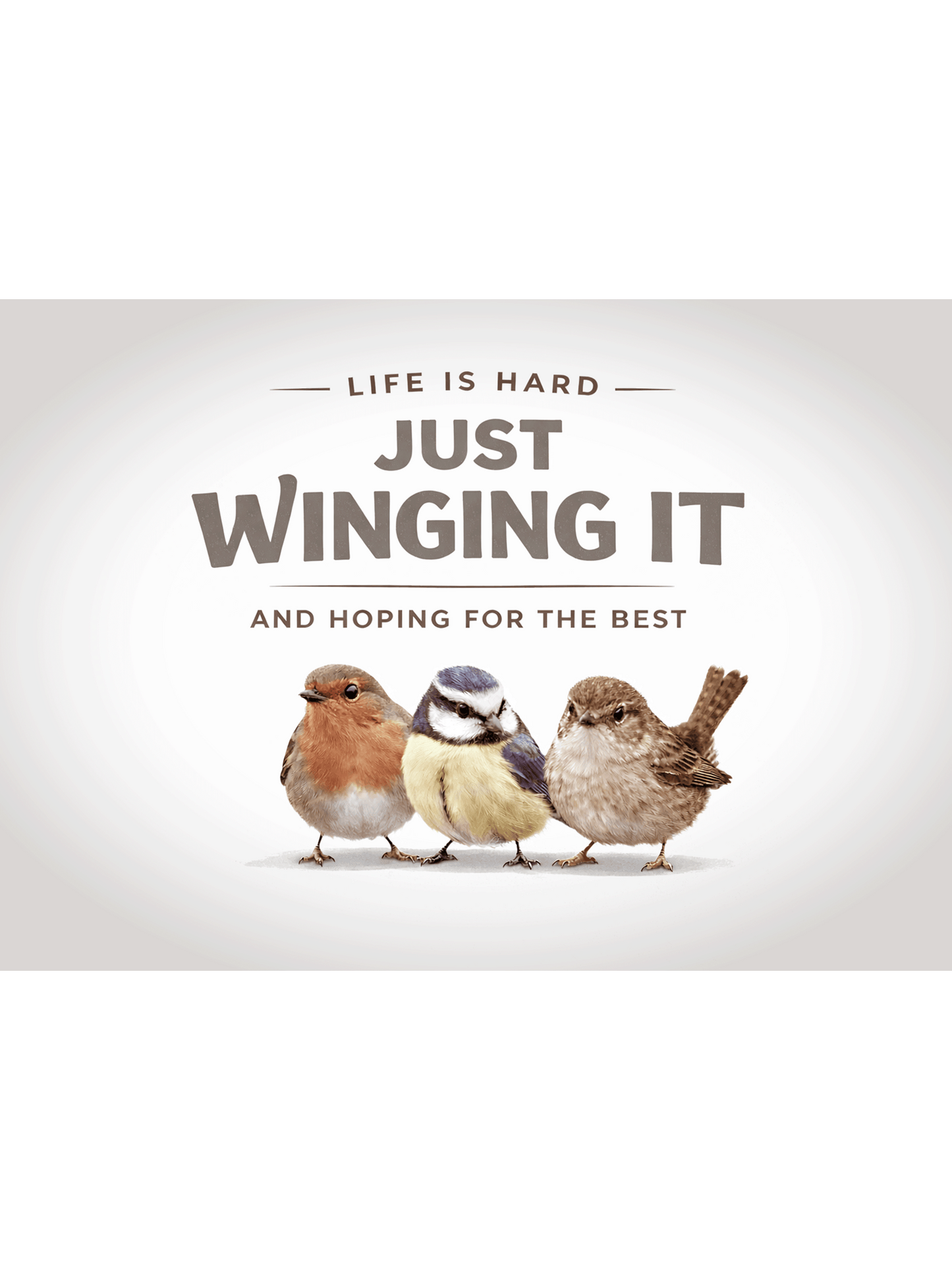 Funny Bird Sign – Just Winging It Quote Sign | Cute Animal Wall Art