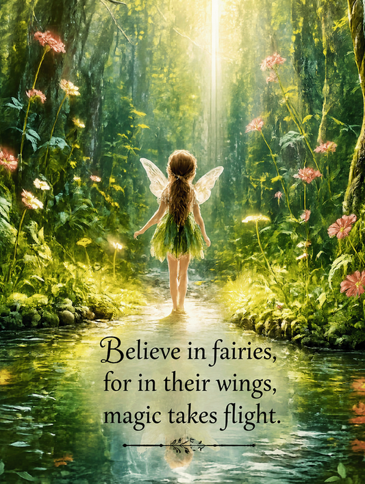 Believe in Fairies Metal Sign – Magical Woodland Fairy Plaque with Stand