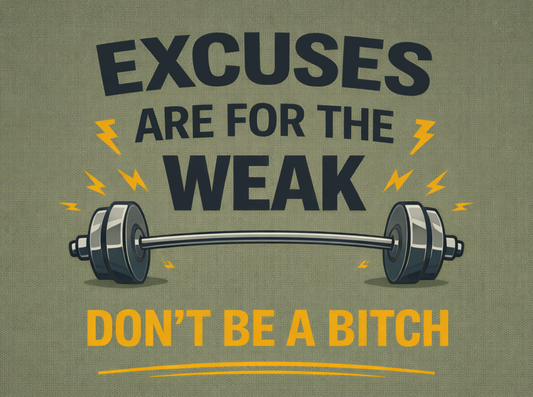 Excuses Are For The Weak Gym Metal Sign | Funny Motivational Fitness Wall Art | 200x150mm