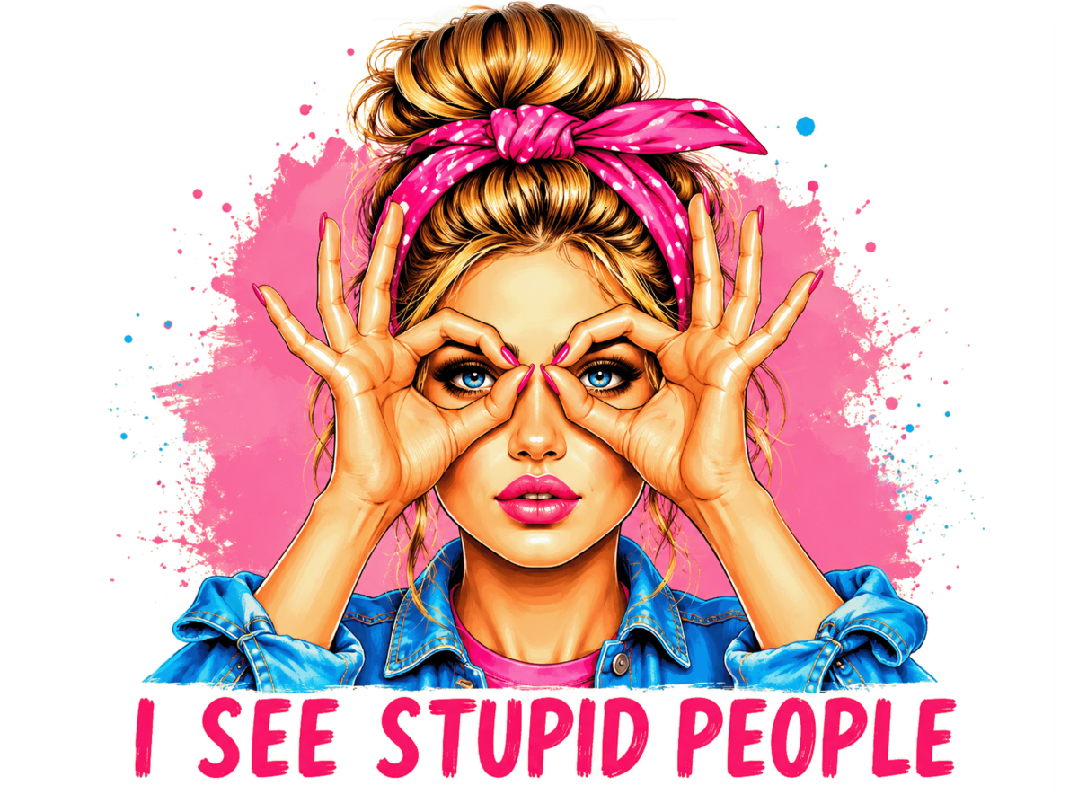 Funny Sarcastic Metal Sign – I See Stupid People Retro Style Plaque