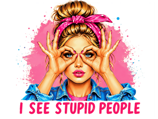 Funny Sarcastic Metal Sign – I See Stupid People Retro Style Plaque
