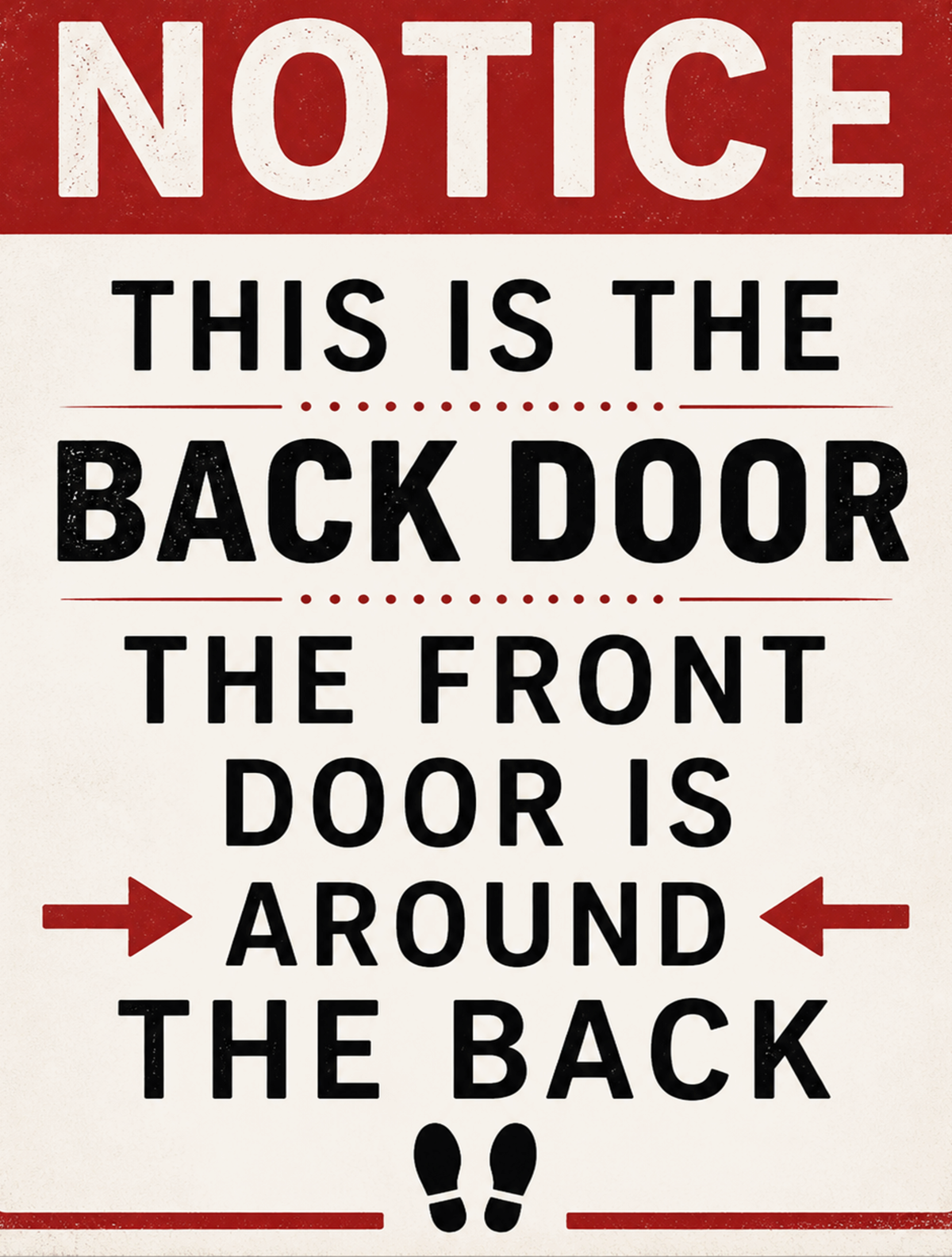 Funny Back Door Metal Sign – Front Door Around The Back Plaque