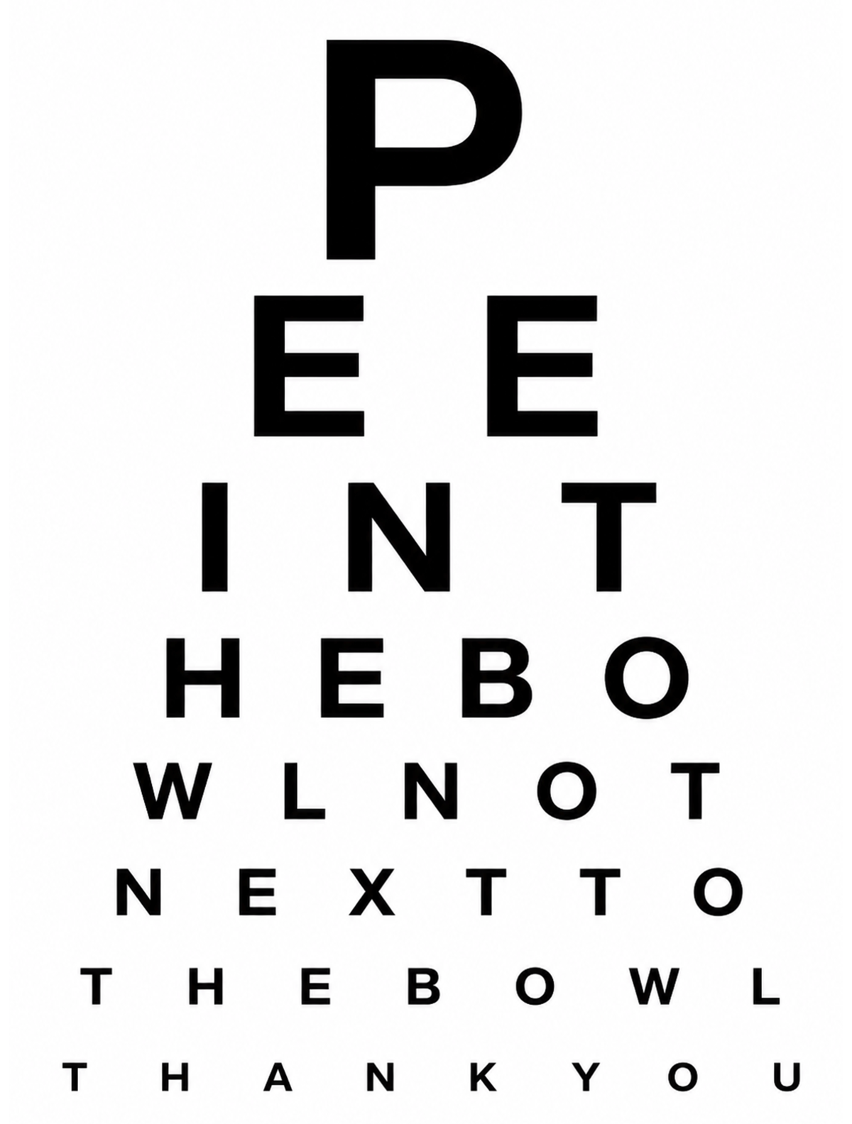 Funny Toilet Eye Test Metal Sign – Pee Into The Bowl Bathroom Plaque